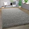 Paco Home Shaggy Tapis Poils Hauts Poils Longs Haute Qualité Haut Densité De Fil Uni Étincelant Gris 70x140 Cm