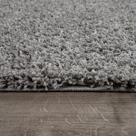 Paco Home Shaggy Tapis Poils Hauts Poils Longs Haute Qualité Haut Densité De Fil Uni Étincelant Gris 70x140 Cm 3 Paco Home Shaggy Tapis Poils Hauts Poils Longs Haute Qualité Haut Densité De Fil Uni Étincelant Gris 70x140 Cm – Image 3