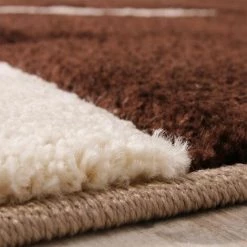 Paco Home Tapis De Créateur Aux Contours Découpés à Carreaux En Marron Beige 60x110 Cm -Tapis et paillasson Soldes 50628593 3