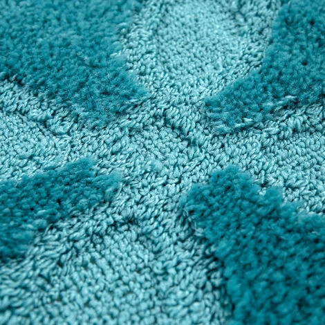 Paco Home Tapis De Bain, Tapis À Poils Ras Pour Salle De Bain Uni Motif Cercle, Turquoise 80x150 Cm 3 Paco Home Tapis De Bain, Tapis À Poils Ras Pour Salle De Bain Uni Motif Cercle, Turquoise 80x150 Cm – Image 3