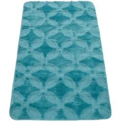 Paco Home Tapis De Bain, Tapis À Poils Ras Pour Salle De Bain Uni Motif Cercle, Turquoise 80x150 Cm 7 Paco Home Tapis De Bain, Tapis À Poils Ras Pour Salle De Bain Uni Motif Cercle, Turquoise 80x150 Cm -Tapis et paillasson Soldes 50628601 4
