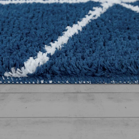 Paco Home Tapis De Bain, Tapis À Poils Ras Salle De Bain Motif Losanges Bleu Blanc 40x55 Cm 2 Paco Home Tapis De Bain, Tapis À Poils Ras Salle De Bain Motif Losanges Bleu Blanc 40x55 Cm – Image 2