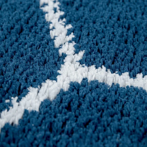 Paco Home Tapis De Bain, Tapis À Poils Ras Salle De Bain Motif Losanges Bleu Blanc 40x55 Cm 3 Paco Home Tapis De Bain, Tapis À Poils Ras Salle De Bain Motif Losanges Bleu Blanc 40x55 Cm – Image 3