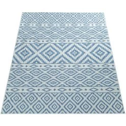 Paco Home Tapis D'intérieur Et D'extérieur, Pour Balcons Et Terrasses Au Design Skandi, En Bleu 160x220 Cm 9 Paco Home Tapis D'intérieur Et D'extérieur, Pour Balcons Et Terrasses Au Design Skandi, En Bleu 160x220 Cm -Tapis et paillasson Soldes 50628670 5