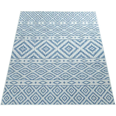 Paco Home Tapis D'intérieur Et D'extérieur, Pour Balcons Et Terrasses Au Design Skandi, En Bleu 160x220 Cm 5 Paco Home Tapis D'intérieur Et D'extérieur, Pour Balcons Et Terrasses Au Design Skandi, En Bleu 160x220 Cm – Image 5