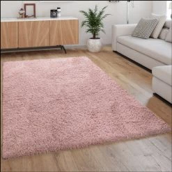 Paco Home Tapis À Poils Hauts, Tapis Flokati Douillet Moderne, Uni En Rose 60x100 Cm