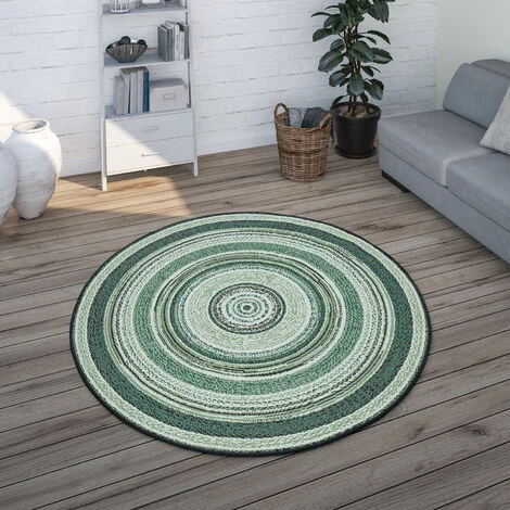 Paco Home Tapis Rond Intérieur Et Extérieur, Pour Balcon Et Terrasse Avec Design Ethnique, Vert Ø 120 Cm Rond 1 Paco Home Tapis Rond Intérieur Et Extérieur, Pour Balcon Et Terrasse Avec Design Ethnique, Vert Ø 120 Cm Rond