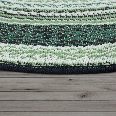 Paco Home Tapis Rond Intérieur Et Extérieur, Pour Balcon Et Terrasse Avec Design Ethnique, Vert Ø 120 Cm Rond 3 Paco Home Tapis Rond Intérieur Et Extérieur, Pour Balcon Et Terrasse Avec Design Ethnique, Vert Ø 120 Cm Rond – Image 3