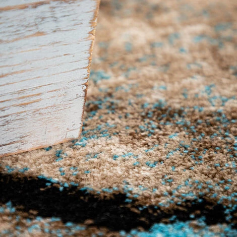 Paco Home Tapis Salon Tapis Vintage Motif Diamant Poils Ras Moderne Beige Bleu Brun 60x100 Cm 3 Paco Home Tapis Salon Tapis Vintage Motif Diamant Poils Ras Moderne Beige Bleu Brun 60x100 Cm – Image 3