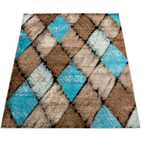 Paco Home Tapis Salon Tapis Vintage Motif Diamant Poils Ras Moderne Beige Bleu Brun 60x100 Cm 5 Paco Home Tapis Salon Tapis Vintage Motif Diamant Poils Ras Moderne Beige Bleu Brun 60x100 Cm – Image 5