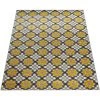 Paco Home Tapis Intérieur Extérieur Balcon Terrasse Motif Rétro Tissage 3D Jaune Beige 120x170 Cm