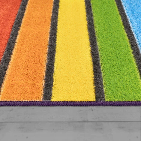 Paco Home Tapis De Bain, Tapis À Poils Ras Pour Salle De Bain Avec Rayures, Look 3D Coloré 40x55 Cm 2 Paco Home Tapis De Bain, Tapis À Poils Ras Pour Salle De Bain Avec Rayures, Look 3D Coloré 40x55 Cm – Image 2