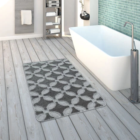 Paco Home Tapis De Bain, Tapis À Poils Ras Pour Salle De Bain Uni Antidérapant, Gris 60x100 Cm 1 Paco Home Tapis De Bain, Tapis À Poils Ras Pour Salle De Bain Uni Antidérapant, Gris 60x100 Cm