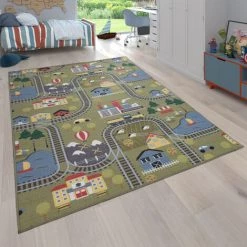 Paco Home Tapis Enfant, Tapis Réversible Design Paysage Et Motifs D'Apprentissage, Coloré Ø 200 Cm Rond -Tapis et paillasson Soldes 50628867 4