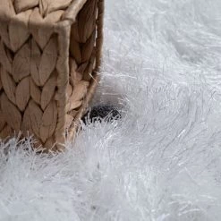 Paco Home Tapis Poils Longs Pour Salon, Shaggy Avec Fil Brillant, Uni Blanc 80x150 Cm -Tapis et paillasson Soldes 50628919 3