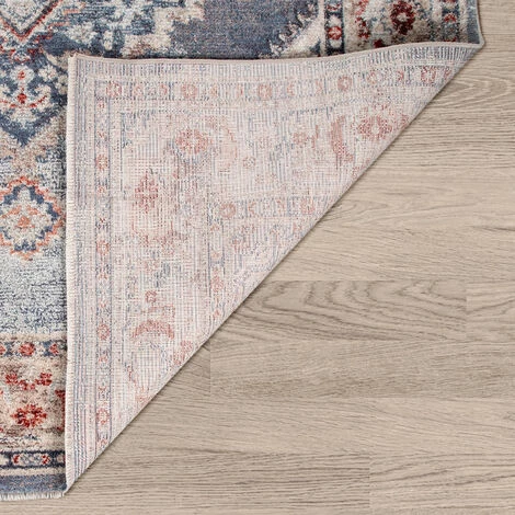 Paco Home Tapis, Tapis Poils Ras Pour Salon, Motif Oriental, Bleu 120x170 Cm 4 Paco Home Tapis, Tapis Poils Ras Pour Salon, Motif Oriental, Bleu 120x170 Cm – Image 4