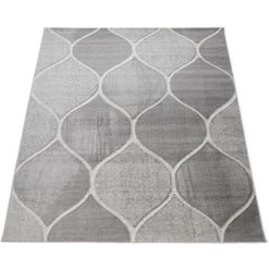 Paco Home Tapis, Tapis Poils Ras Pour Salon Avec Design Oriental, Uni Gris 80x150 Cm -Tapis et paillasson Soldes 50629051 5