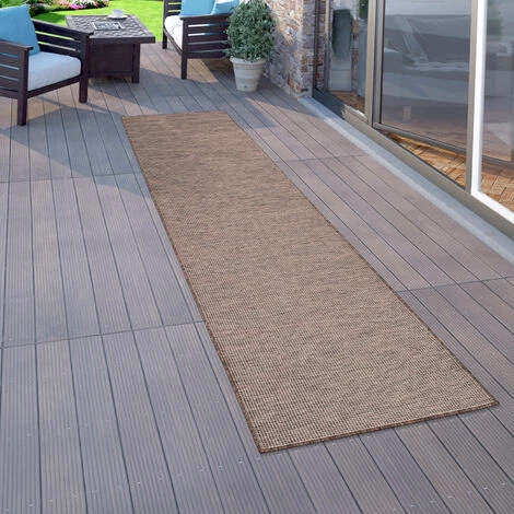 Paco Home Tapis Intérieur & Extérieur Pour Salon Balcon Terrasse Tissé À Plat Brun 80x150 Cm 2 Paco Home Tapis Intérieur & Extérieur Pour Salon Balcon Terrasse Tissé À Plat Brun 80x150 Cm – Image 2
