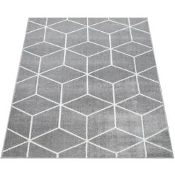 Paco Home Tapis De Salon, Poils Ras De Style Scandinave Avec Motif Losanges, Gris 60x100 Cm 9 Paco Home Tapis De Salon, Poils Ras De Style Scandinave Avec Motif Losanges, Gris 60x100 Cm -Tapis et paillasson Soldes 50629146 5