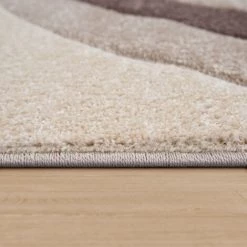 Paco Home Tapis De Salon Poils Ras Motif Ondulé Abstrait Moderne Design 3D Beige Marron 120x170 Cm -Tapis et paillasson Soldes 50629180 3