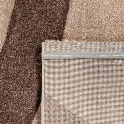 Paco Home Tapis De Salon Poils Ras Motif Ondulé Abstrait Moderne Design 3D Beige Marron 120x170 Cm -Tapis et paillasson Soldes 50629180 5