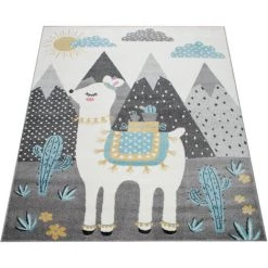 Paco Home Tapis Pour Enfant, Poils Ras Pour Chambre D'Enfant, Lama, Montagnes, Motif Enfants, Coloré Gris 120x160 Cm 9 Paco Home Tapis Pour Enfant, Poils Ras Pour Chambre D'Enfant, Lama, Montagnes, Motif Enfants, Coloré Gris 120x160 Cm -Tapis et paillasson Soldes 50629182 5