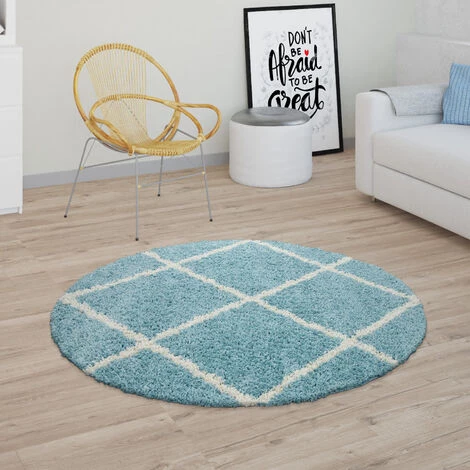 Paco Home Tapis De Salon Poils Longs Shaggy Motif Losanges Scandinave Moderne Turquoise 60x100 Cm 2 Paco Home Tapis De Salon Poils Longs Shaggy Motif Losanges Scandinave Moderne Turquoise 60x100 Cm – Image 2