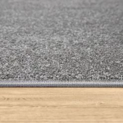 Paco Home Tapis Pour Salon Uni Poils Ras Sobre Et Moderne, Gris Foncé 200 Cm Carré -Tapis et paillasson Soldes 50629384 3