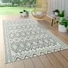 Paco Home Tapis D'Extérieur Pour Terrasse Et Balcon, Motif Géométrique, Moderne, Vert 160x230 Cm