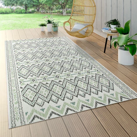 Paco Home Tapis D'Extérieur Pour Terrasse Et Balcon, Motif Géométrique, Moderne, Vert 160x230 Cm 1 Paco Home Tapis D'Extérieur Pour Terrasse Et Balcon, Motif Géométrique, Moderne, Vert 160x230 Cm