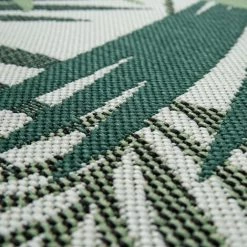 Paco Home Tapis Intérieur & Extérieur Tissage À Plat Jungle Découpé Design Palmiers Floral Vert 60x110 Cm -Tapis et paillasson Soldes 50629493 4