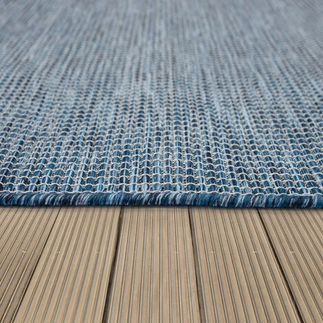 Paco Home Tapis Intérieur & Extérieur Pour Salon Balcon Terrasse Tissé À Plat Bleu Foncé 80x150 Cm 3 Paco Home Tapis Intérieur & Extérieur Pour Salon Balcon Terrasse Tissé À Plat Bleu Foncé 80x150 Cm – Image 3