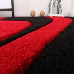 Paco Home Tapis De Créateur Aux Contours Découpés Motif Vagues En Rouge Noir Blanc 60x110 Cm 8 Paco Home Tapis De Créateur Aux Contours Découpés Motif Vagues En Rouge Noir Blanc 60x110 Cm -Tapis et paillasson Soldes 50629547 4