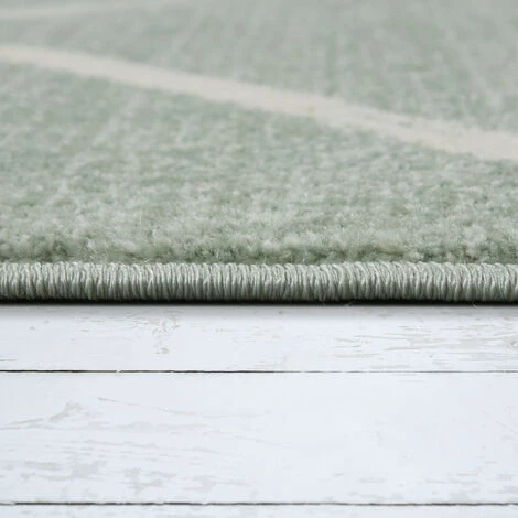Paco Home Tapis Salon Poils Ras Motif Scandinave Abstrait Moderne Pastel Blanc Cassé Vert 60x100 Cm 2 Paco Home Tapis Salon Poils Ras Motif Scandinave Abstrait Moderne Pastel Blanc Cassé Vert 60x100 Cm – Image 2