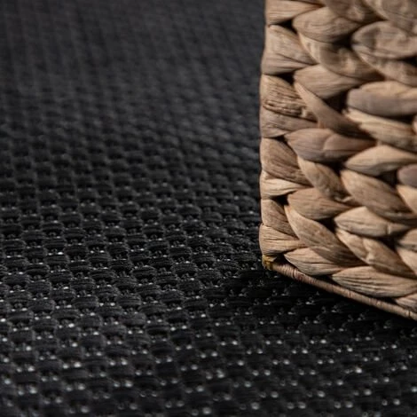 Paco Home Tapis Intérieur Extérieur Tapis Cuisine Design Monochrome Aspect Sisal Noir 80x150 Cm 4 Paco Home Tapis Intérieur Extérieur Tapis Cuisine Design Monochrome Aspect Sisal Noir 80x150 Cm – Image 4