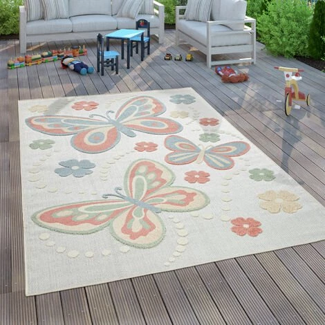 Paco Home Tapis Enfant Chambre D’Enfant Tapis De Jeux Fille 3D Fleurs Papillons Coloré 80x150 Cm 1 Paco Home Tapis Enfant Chambre D’Enfant Tapis De Jeux Fille 3D Fleurs Papillons Coloré 80x150 Cm