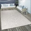 Paco Home Tapis Extérieur Résistant Intempéries Balcon Cuisine Moderne Scandin. Rayé Gris 120x170 Cm