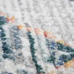 Paco Home Tapis De Salon Poils Ras Motif Diamant 3D Ethnique Boho Moderne Crème Coloré 80x150 Cm -Tapis et paillasson Soldes 50629983 4