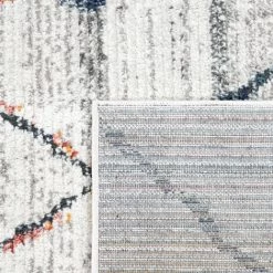 Paco Home Tapis De Salon Poils Ras Motif Diamant 3D Ethnique Boho Moderne Crème Coloré 80x150 Cm -Tapis et paillasson Soldes 50629983 5