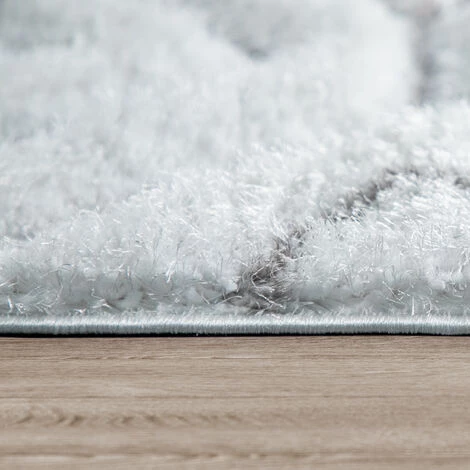 Paco Home Tapis Shaggy Tapis De Salon Poil Long Effet 3D Doux Motif Diamant Moderne Blanc 120x160 Cm 2 Paco Home Tapis Shaggy Tapis De Salon Poil Long Effet 3D Doux Motif Diamant Moderne Blanc 120x160 Cm – Image 2