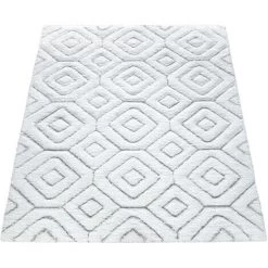 Paco Home Tapis Shaggy Tapis De Salon Poil Long Effet 3D Doux Motif Diamant Moderne Blanc 120x160 Cm 9 Paco Home Tapis Shaggy Tapis De Salon Poil Long Effet 3D Doux Motif Diamant Moderne Blanc 120x160 Cm -Tapis et paillasson Soldes 50630036 5