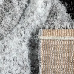 Paco Home Tapis Shaggy Tapis De Salon Poil Long Effet 3D Motif Abstrait Moelleux Gris 60x100 Cm -Tapis et paillasson Soldes 50630048 4