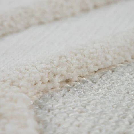 Paco Home Tapis De Salon Poils Ras Boho Moderne Géométrique Effet 3D Crème 120x170 Cm 3 Paco Home Tapis De Salon Poils Ras Boho Moderne Géométrique Effet 3D Crème 120x170 Cm – Image 3