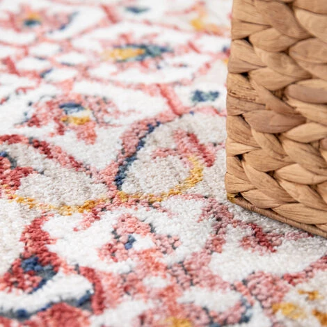 Paco Home Tapis De Salon Poils Ras Vintage Esthétique Orientale Rouge Blanc Cassé Bleu 80x300 Cm 4 Paco Home Tapis De Salon Poils Ras Vintage Esthétique Orientale Rouge Blanc Cassé Bleu 80x300 Cm – Image 4