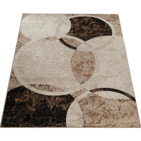 Paco Home Tapis De Créateur Contemporain Avec Cercles Marbré En Beige Noir Crème 120x170 Cm 5 Paco Home Tapis De Créateur Contemporain Avec Cercles Marbré En Beige Noir Crème 120x170 Cm – Image 5