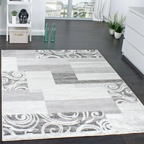 Paco Home Tapis De Créateur Contemporain Avec Swirl Et Carreaux Marbré En Gris Crème 80x150 Cm 1 Paco Home Tapis De Créateur Contemporain Avec Swirl Et Carreaux Marbré En Gris Crème 80x150 Cm