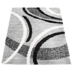 Paco Home Tapis Shaggy Longues Mèches Hautes Motifs Gris Noir Blanc 70x140 Cm -Tapis et paillasson Soldes 50630333 4