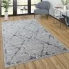 Paco Home Tapis Salon Poils Ras Tapis Vintage Diamant Scandinave Gris Blanc Cassé 80x150 Cm