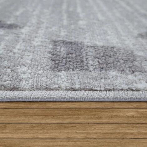 Paco Home Tapis Salon Poils Ras Tapis Vintage Diamant Scandinave Gris Blanc Cassé 80x150 Cm 2 Paco Home Tapis Salon Poils Ras Tapis Vintage Diamant Scandinave Gris Blanc Cassé 80x150 Cm – Image 2