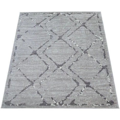 Paco Home Tapis Salon Poils Ras Tapis Vintage Diamant Scandinave Gris Blanc Cassé 80x150 Cm 5 Paco Home Tapis Salon Poils Ras Tapis Vintage Diamant Scandinave Gris Blanc Cassé 80x150 Cm – Image 5